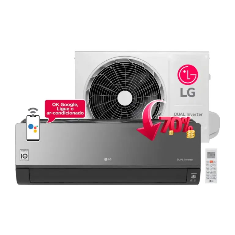Ar Condicionado LG Dual Inverter Voice ArtCool UV Nano +IA 18000 Btus Quente e Frio 220v R-32